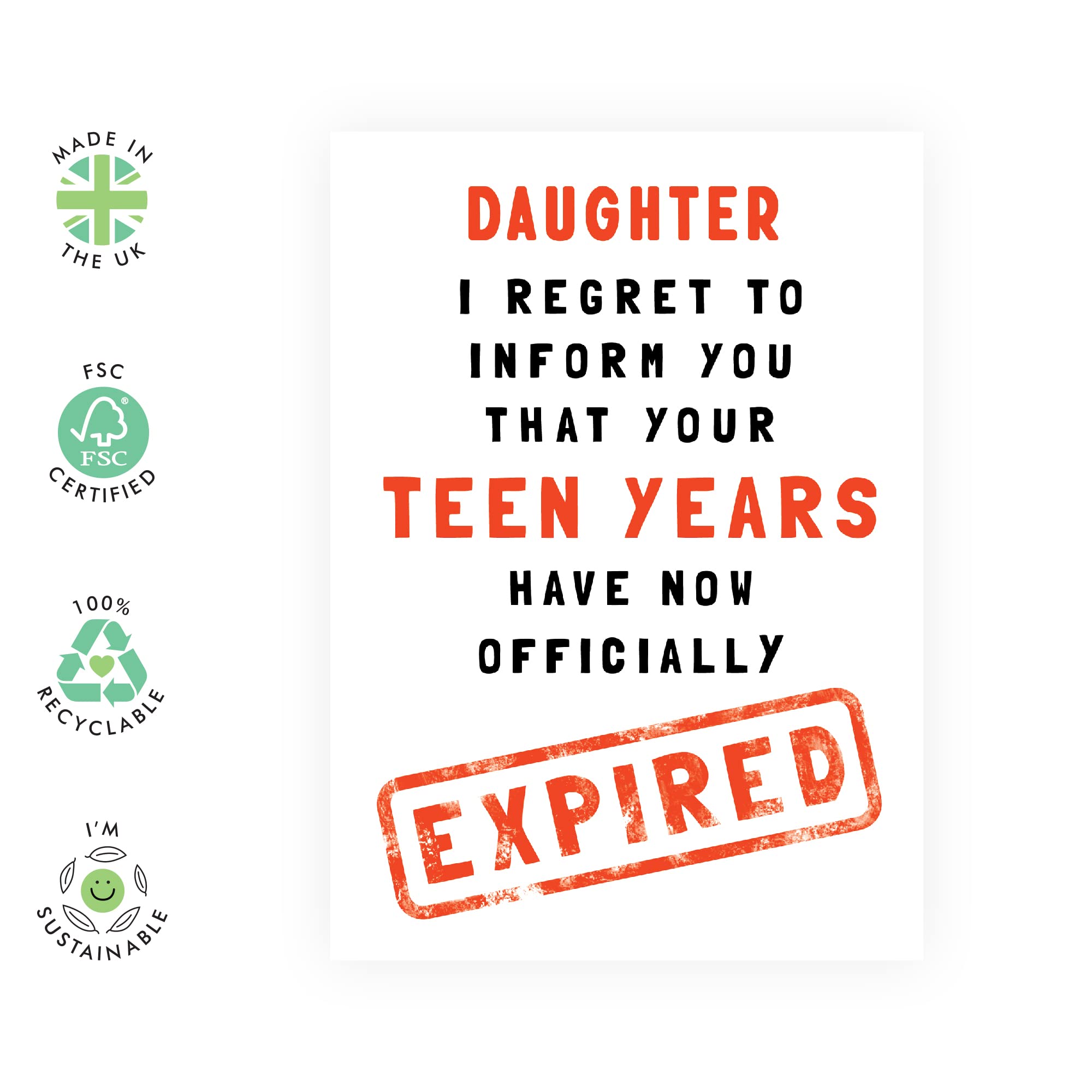 CENTRAL 23 Funny Daughter Birthday Card - 20th Birthday Cards for Women - Twenty Year Old - Gifts for Her Twentieth - Comes With Fun Stickers - Made In UK