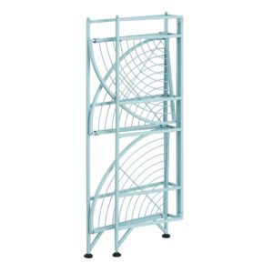 Convenience Concepts Xtra Storage 3 Tier Folding Metal Corner Shelf, Sea Foam