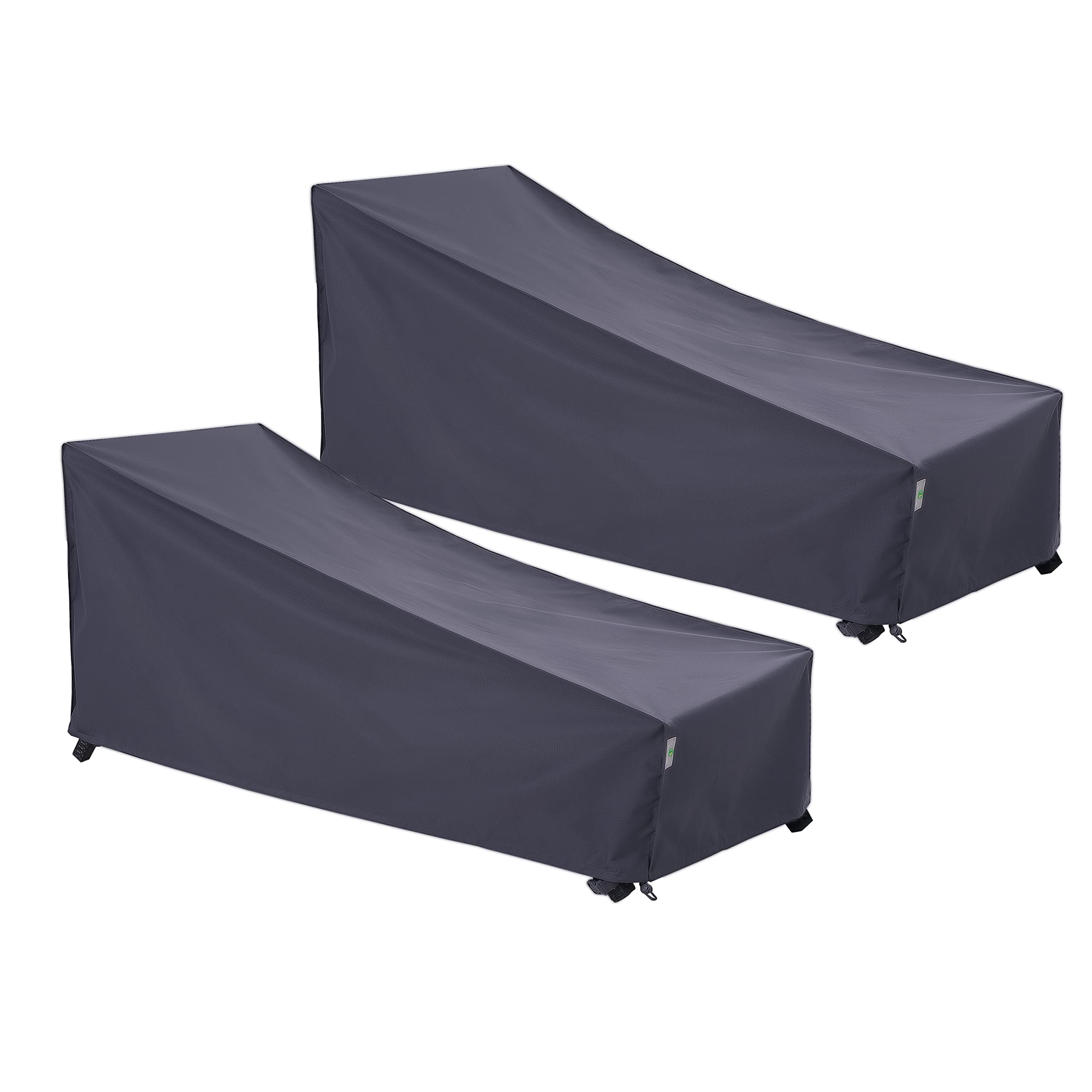 F&J Outdoors Waterproof UV Resistant Heavy Duty Patio Chaise Lounge Chair Cover, 2Pack, 84"Lx32"Wx34"H, Grey