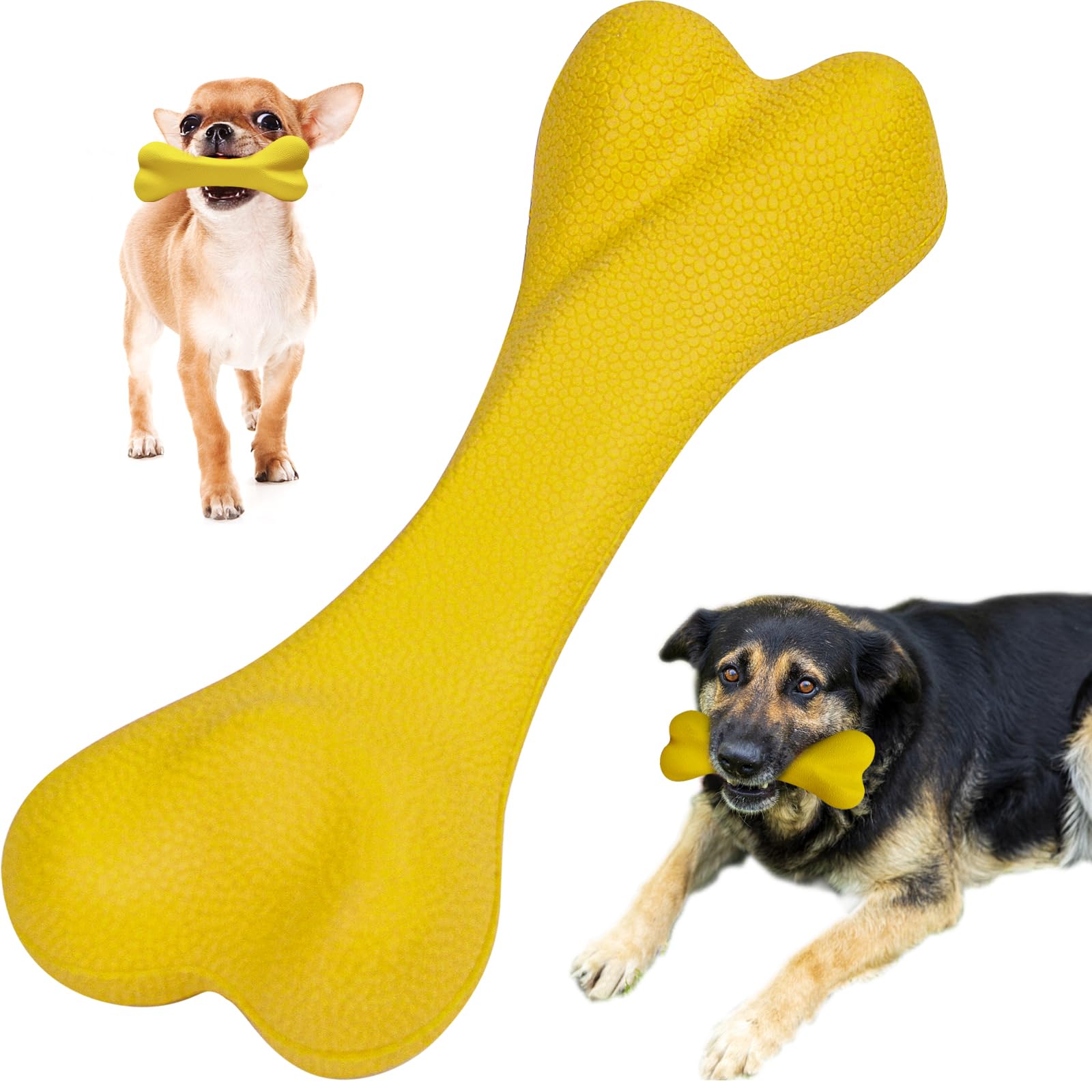 Qesonoo Dog Toys for Aggressive Chewers Dog SuperChewy Tough Dog Bone Toy for Large Medium Dogs Breed Strong Natural Rubber