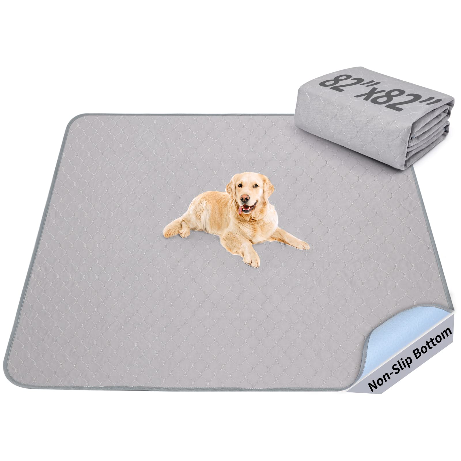 Dog Pee Pad Washable 82x82 Extra Large, Fast Absorption Reusable Puppy Pads, Waterproof Pet Training Pads,Non-Slip Whelping Pad for Dog Playpen, Incontinence, Housebreaking