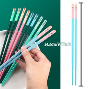 Chopsticks-Reusable Chopsticks Dishwasher Safe, 9.63 inch/24.3cm Matte Non-Slip Fiberglass Chop Sticks, Chinese/Japanese Korean Chop Sticks, 5 Pairs