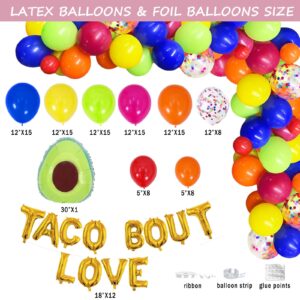 Fiesec Taco Bout Love Decorations, Mexican Themed Engagement Bridal Shower Bachelorette Decorations Backdrop Balloon Garland Banner Tablecloth Cake Cupcake Topper Poster Taco Ring