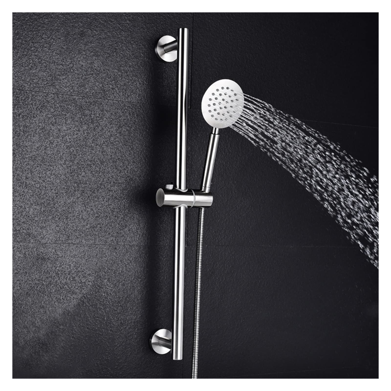 JEMITA Hand-held Shower Head with 1.5M Shower Hose High Pressure Multi Sprayer Setting Bath Shower Set with Sliding Bar Brushed Nickel (Color : Hose only)