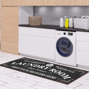 Kuilepa Farmhouse Laundry Room Area Rugs 20"X47" Non Slip Waterproof Laundry Floor Mat Durable Entrance Rug Area Rug for Kitchen Floor Laundry Room Bathroom Hallway Entryway Area Rugs