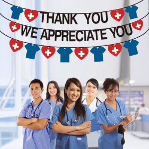 Nurse Week Party Decorations Thank You Nurses We Appreciate You Banner, Nurse Day Rn Medical Happy Nurses Week Banner Decorations