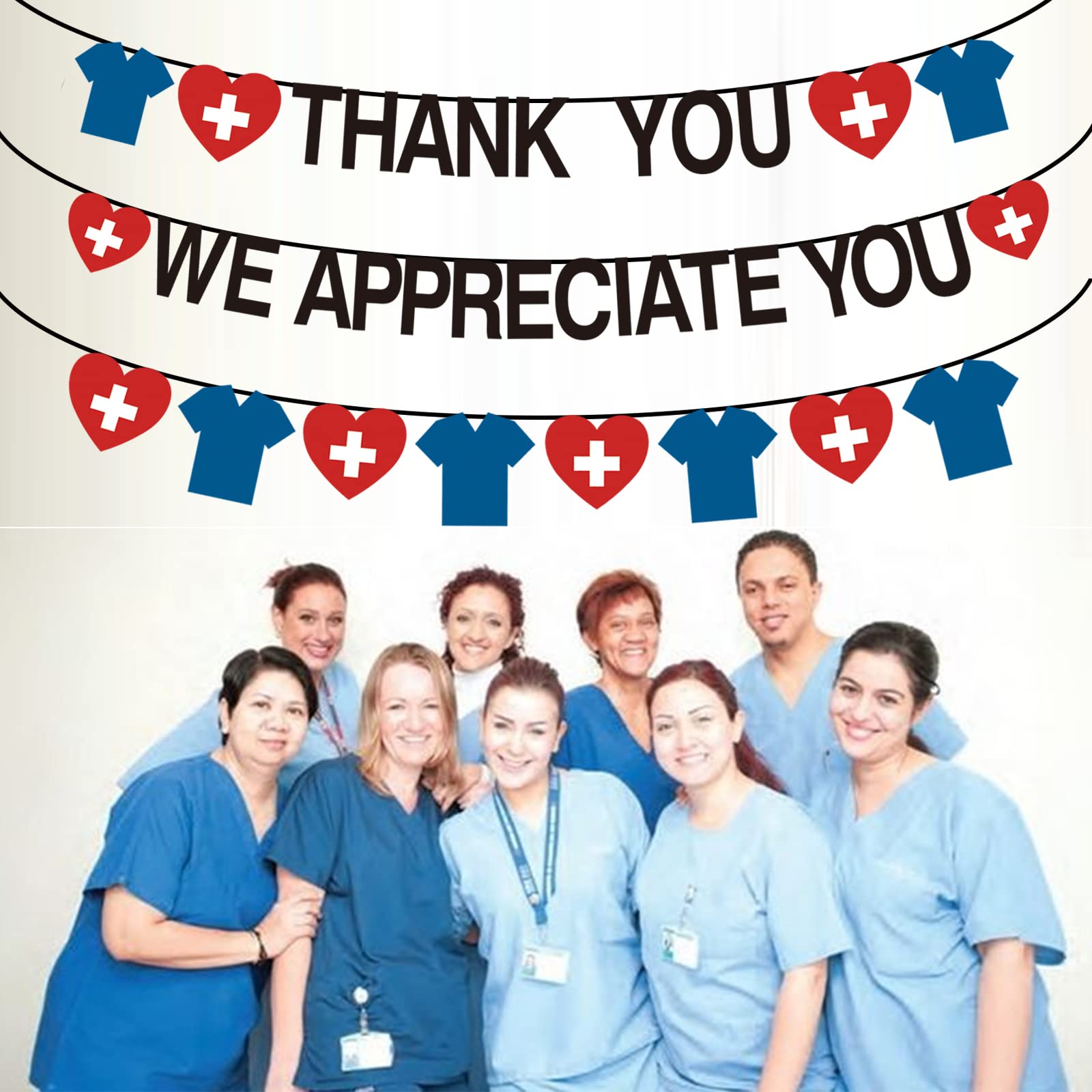 Nurse Week Party Decorations Thank You Nurses We Appreciate You Banner, Nurse Day Rn Medical Happy Nurses Week Banner Decorations