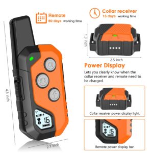 PIOUNS Dog Training Collar, IP67 Waterproof Dog Shock Collar with Remote Control, 3 Training Modes, Shock, Vibration and Beep, Rechargeable Electric Shock Collar for Large Medium Small Dogs