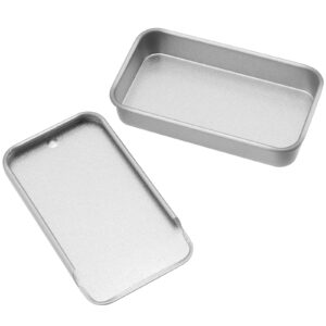 SEHOI 30 Pack Silver Metal Tin Containers, Rectangular Storage Box with Slide Lids, 0.43x2.36x1.34 inches, 0.5 oz Mini Tins for Crafts, Jewelry, Candles Storage Kit