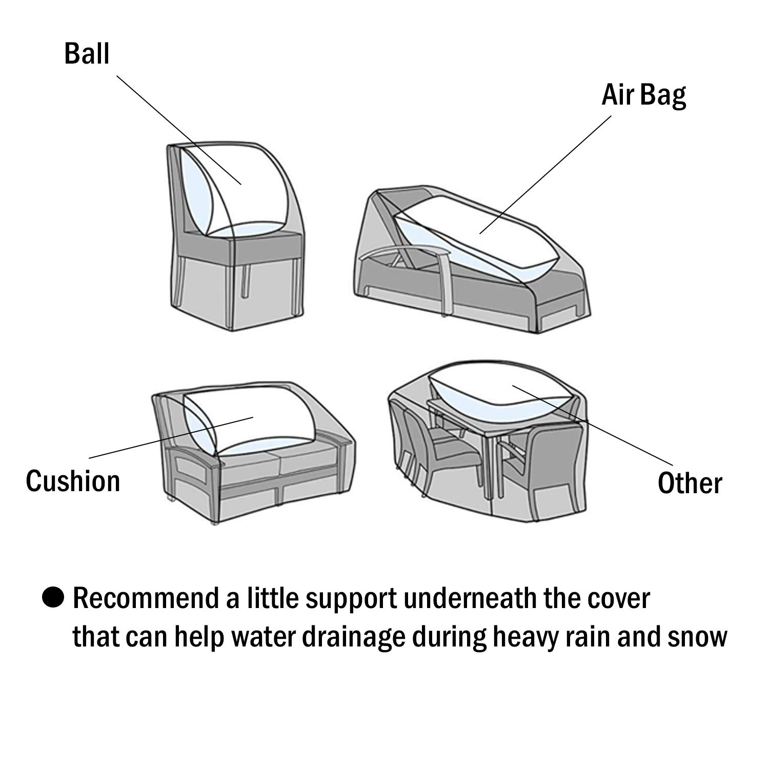 F&J Outdoors Waterproof UV Resistant Heavy Duty 2 Seater Patio Loveseat Cover, Grey, 58"Wx35"Dx35"H