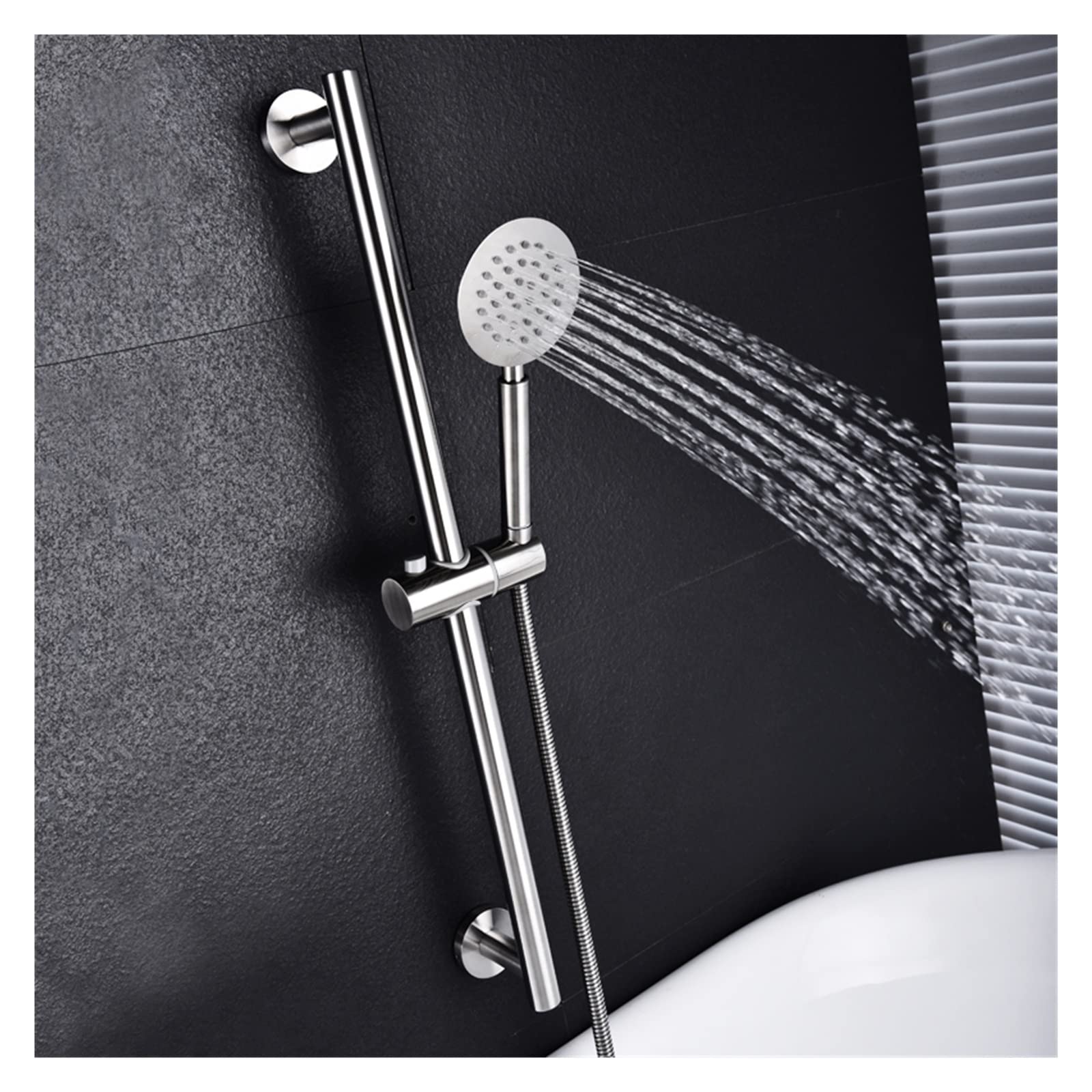 JEMITA Hand-held Shower Head with 1.5M Shower Hose High Pressure Multi Sprayer Setting Bath Shower Set with Sliding Bar Brushed Nickel (Color : Hose only)