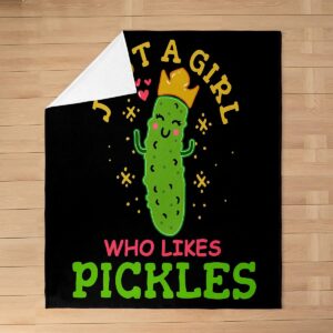 Girl Loves Pickles Bed Blanket Kids,Vegetable Print Flannel Fleece Throw Blanket Cute Kawaii Fuzzy Blanket for Kids Boys Girls,Microfiber Plush Blanket Room Decor Baby 30"x40"