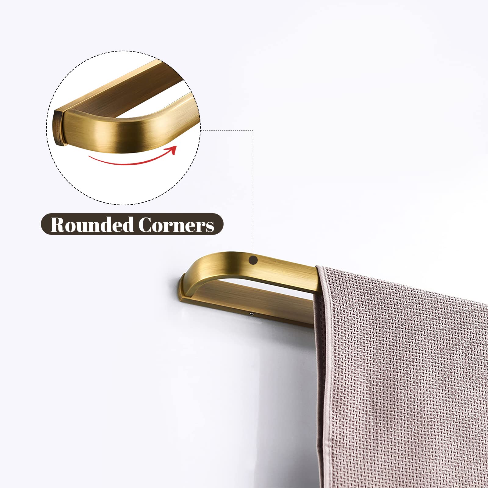 Leyden Brass Toilet Paper Holder,Antique Towel Ring Retro Hand Towel Holder,Brass Towel Bar,Antique Towel Rack Holder Bath 11.81 Inch Rod Hanger