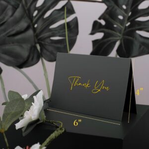 Mr. Pen- Blank Thank You Cards with Envelopes, 20 Pack, 4x6, Gold Foil Thank You Notes with Envelopes, Black Wedding Thank You Cards Wedding, Thank You Note Cards, Baby Shower Thank You Cards