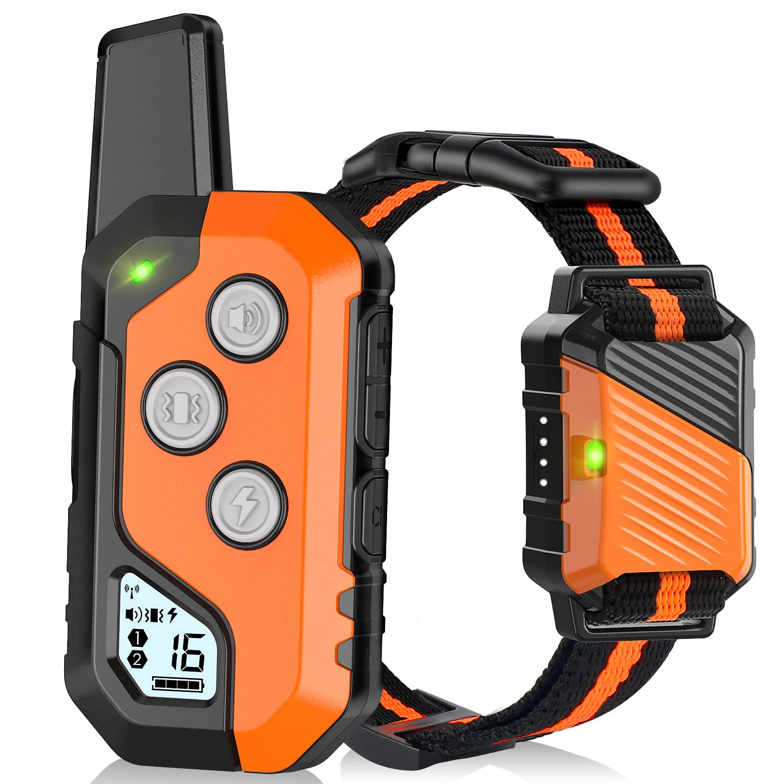 PIOUNS Dog Training Collar, IP67 Waterproof Dog Shock Collar with Remote Control, 3 Training Modes, Shock, Vibration and Beep, Rechargeable Electric Shock Collar for Large Medium Small Dogs