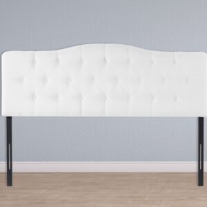 Cassandra Headboards for Full Size Bed, Upholstered Button Tufted Bed Headboard, 12 Adjustable Positions Full Headboard Only, Wall Mounted Headboard, Bed Backboard Linen Fabric Head Board - White