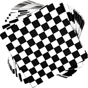 40pcs checkered flag napkins race car birthday party supplies disposable racing party napkins black and white dessert paper napkins for baby shower racing themed party decorations favors