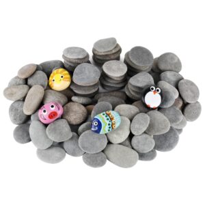 simetufy 25 pcs river rocks for painting, 2"-3" painting rocks, flat & smooth rocks to paint, hand picked natural stones for painting, cheap crafts rocks for kids & adults