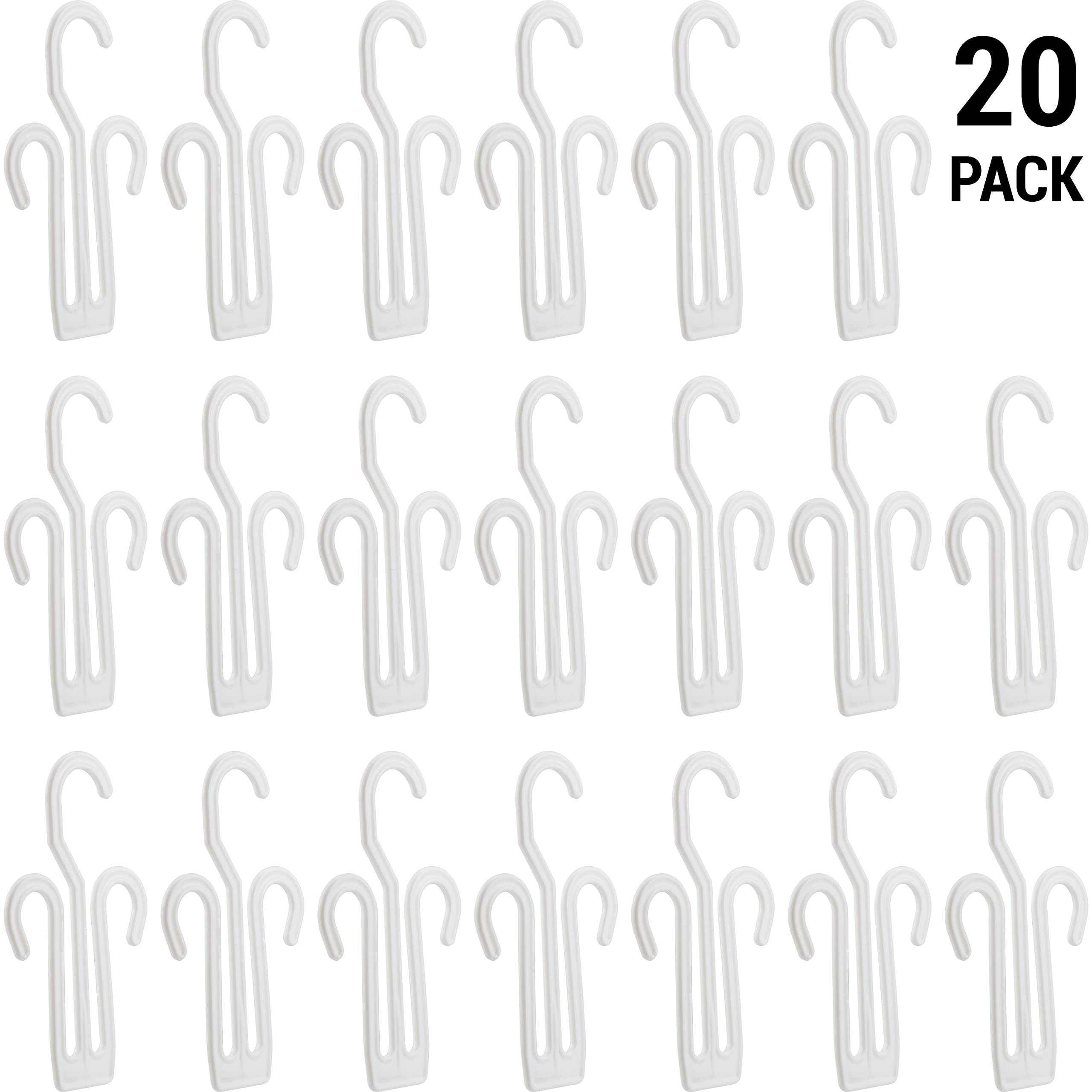 IFAMIO 20 Pack White Plastic Shoe Drying Shelf Hangers, Lightweight, Durable, Sturdy, Quick Drying, Ideal for Home, Store, Mall