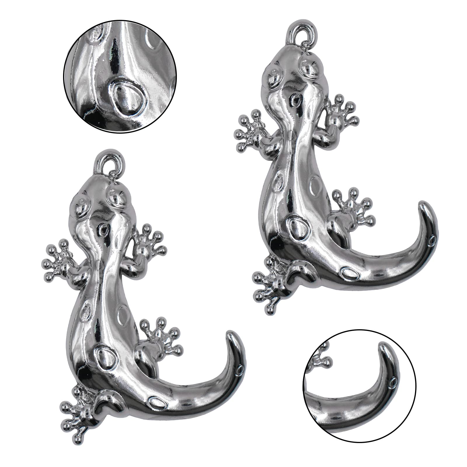 ABSTDEAL 2 Pcs Gecko Wall Hook Coat Hooks Hanging Wall Mounted Hooks Towel Key Holder for Decor Alloy Metal - Sliver (Silver)