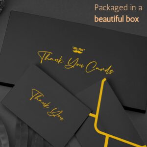 Mr. Pen- Blank Thank You Cards with Envelopes, 20 Pack, 4x6, Gold Foil Thank You Notes with Envelopes, Black Wedding Thank You Cards Wedding, Thank You Note Cards, Baby Shower Thank You Cards