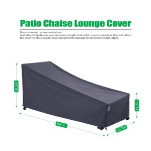 F&J Outdoors Waterproof UV Resistant Heavy Duty Patio Chaise Lounge Chair Cover, 2Pack, 84"Lx32"Wx34"H, Grey