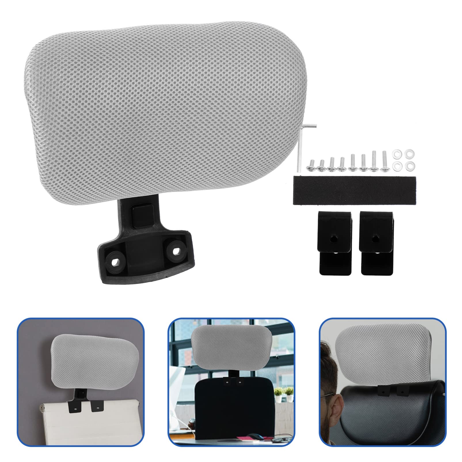 Tofficu Office Chair Headrest Attachment Computer Chair Headrest Adjustable Chair Head Cushion Head Rest for Office Chair(2.2cm Fixing Clips)