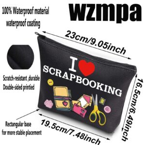 WZMPA Scrapbook Lovers Cosmetic Makeup Bag Scrapbook Fan Gift I Love Scrapbooking Zipper Pouch Bag For Women Girls (Scrapbooking BL)