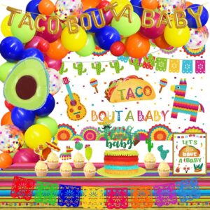 fiesec taco bout a baby decorations, mexican fiesta taco baby shower decorations backdrop balloon garland banner tablecloth cake cupcake topper poster taco avocado multiple colors