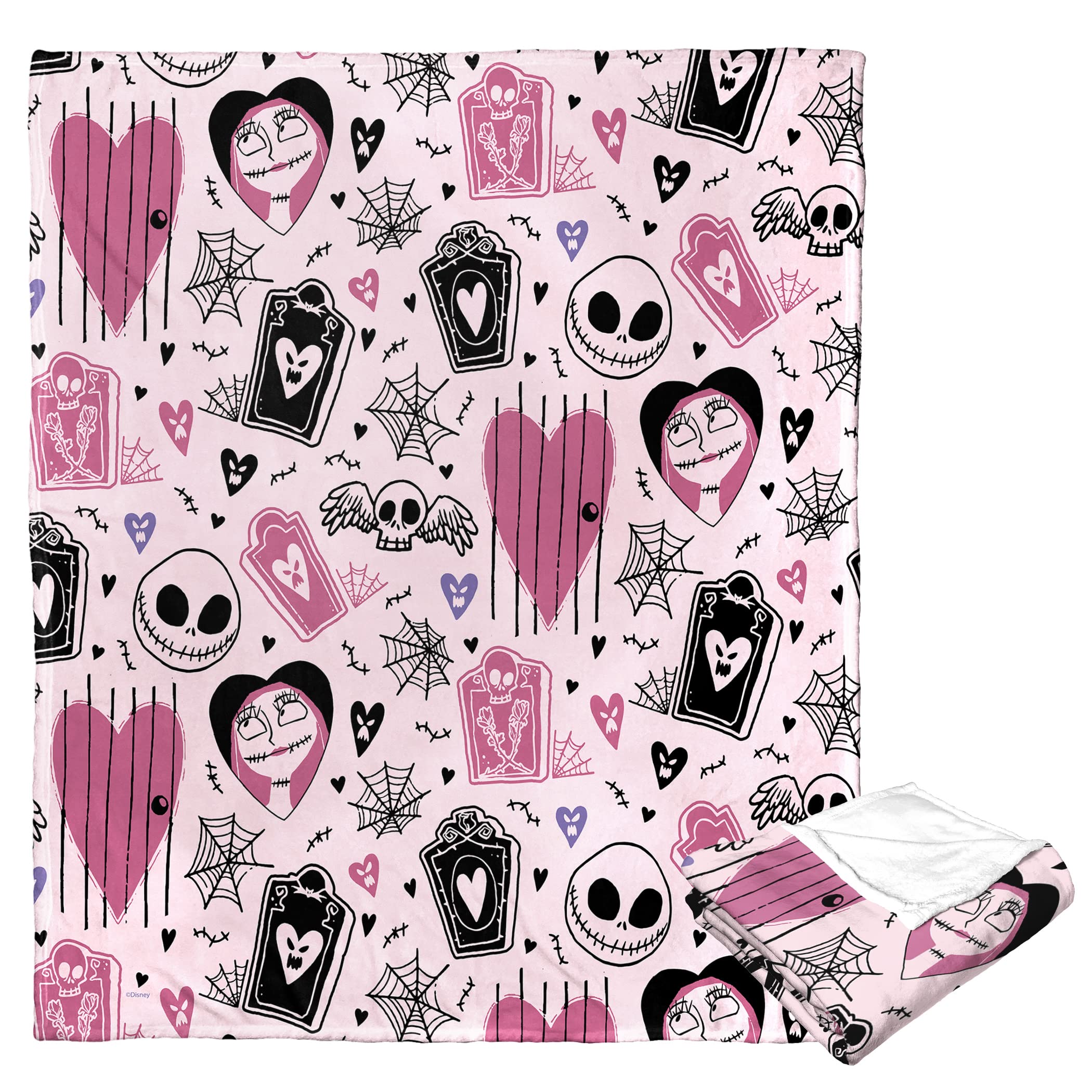 Northwest Nightmare Before Christmas Silk Touch Throw Blanket, 50" x 60", Valentines Pattern