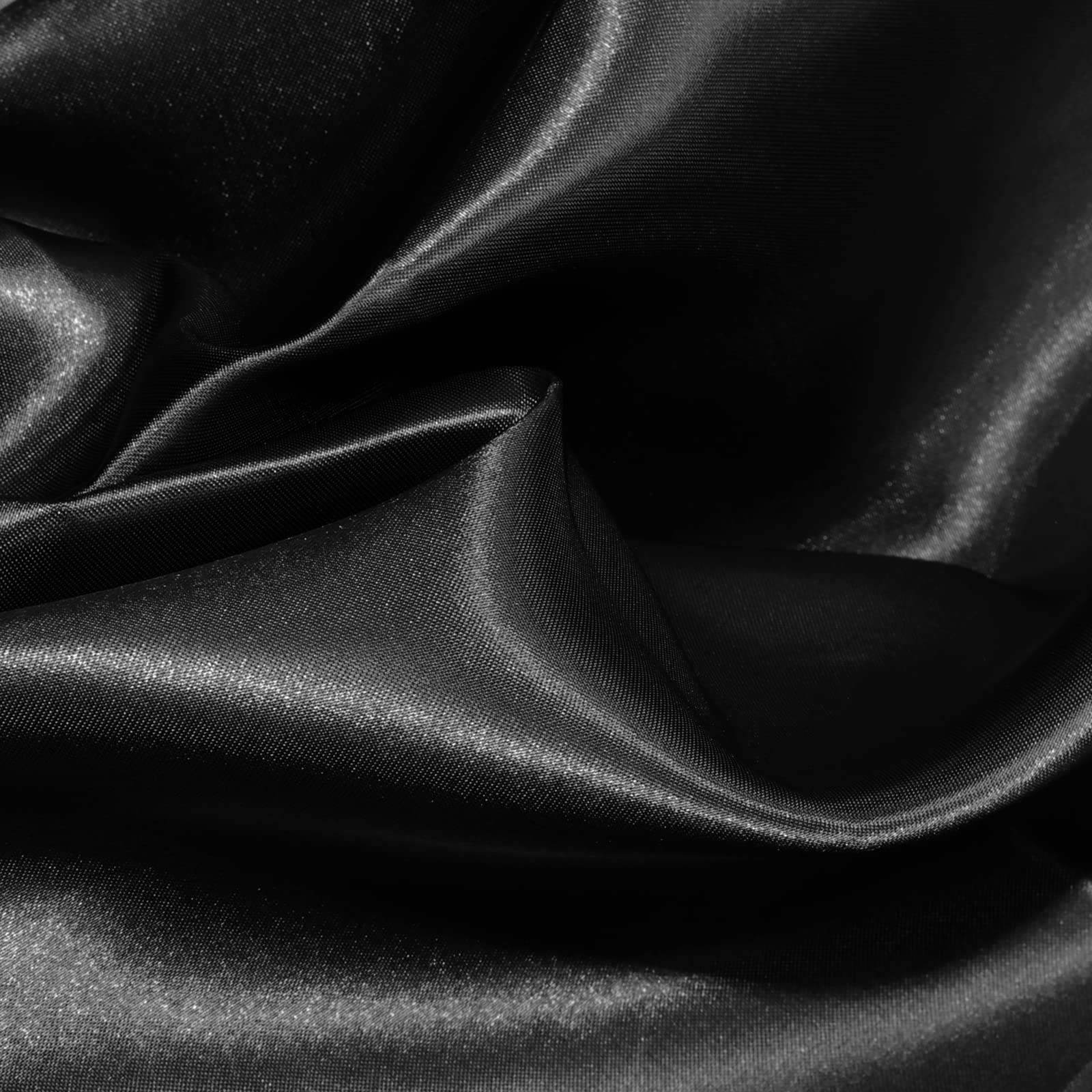 VACVELT Charmeuse Satin Fabric by The Yard, 60 Inch Wide Black Satin Fabric Shiny & Soft Cloth Fabric, Silky Satin Fabric for Bridal Dress, Wedding Decorations, Crafts, Sewing, Draping (1 Yard)