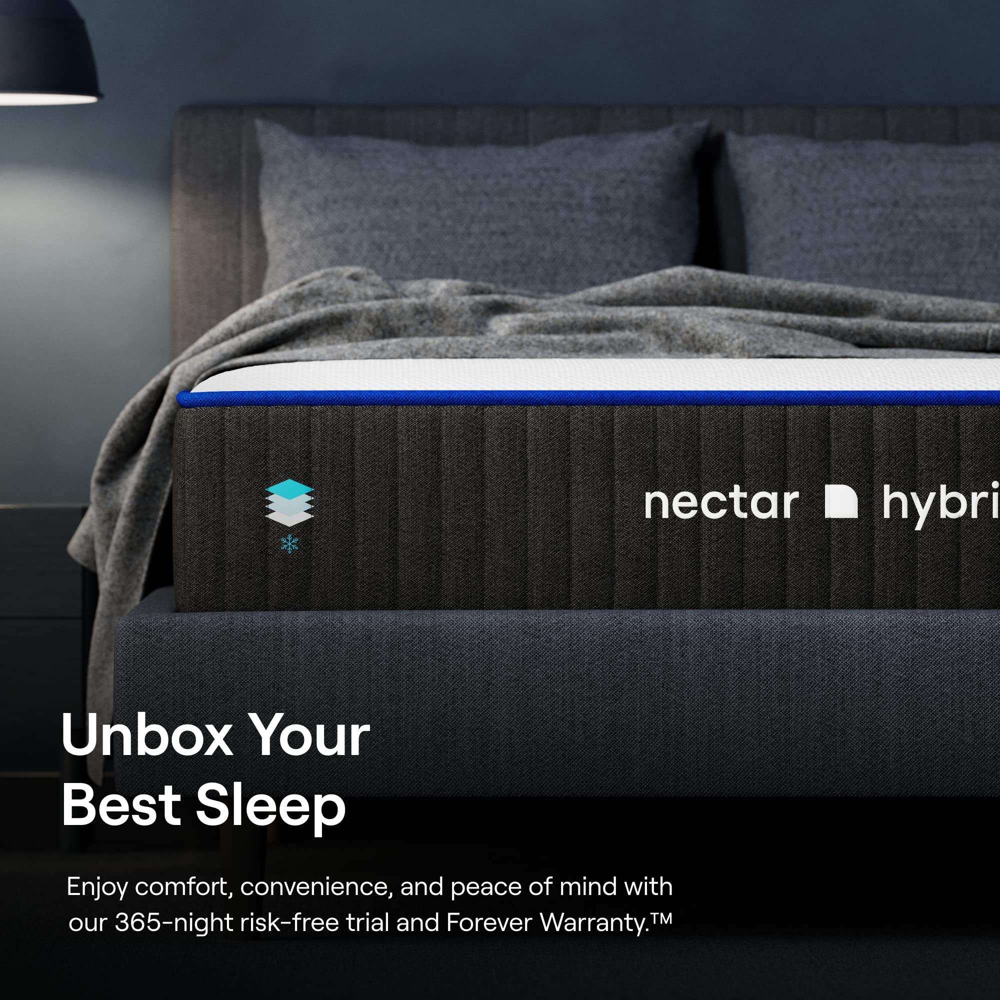 Nectar Hybrid Twin XL Mattress 12 Inch - Medium Firm Gel Memory Foam - Steel Springs - Cooling Technology - 365-Night Trial - Forever Warranty White