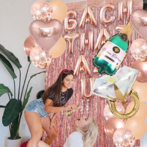 Wekayli Bachelorette Party Bach That Balloon Banner Brunch Bridal Shower Party Decorations Nash Bachelorette Party Sign Rose Gold Floral Decorations for Bridal Shower Bar