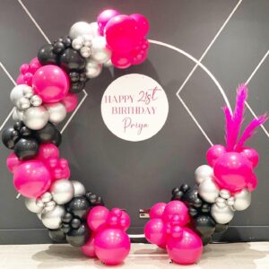 Bonropin Hot Pink Balloons 130pcs Hot Pink Balloons Garland Arch Kit 5/10/12/18 Inch Different Sizes Hot Magenta Latex Balloons for Baby Shower Birthday Wedding Bridal Princess Theme Party Decorations