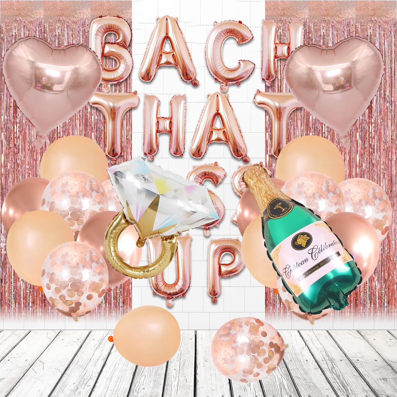 Wekayli Bachelorette Party Bach That Balloon Banner Brunch Bridal Shower Party Decorations Nash Bachelorette Party Sign Rose Gold Floral Decorations for Bridal Shower Bar