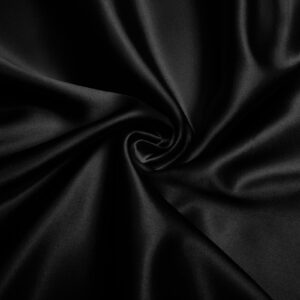 vacvelt charmeuse satin fabric by the yard, 60 inch wide black satin fabric shiny & soft cloth fabric, silky satin fabric for bridal dress, wedding decorations, crafts, sewing, draping (1 yard)