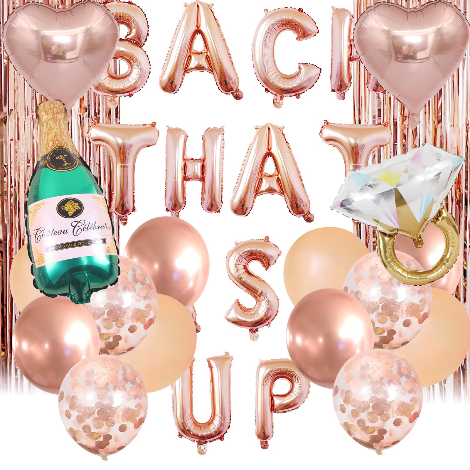 Wekayli Bachelorette Party Bach That Balloon Banner Brunch Bridal Shower Party Decorations Nash Bachelorette Party Sign Rose Gold Floral Decorations for Bridal Shower Bar