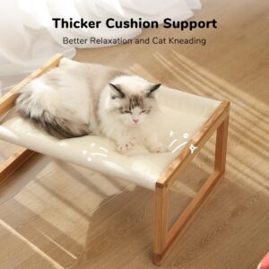 FUKUMARU Cat Bed, Plush Velvet Cat Beds for Indoor Cats, Wooden Cat Hammock, 21 x 16.5 Inch Cat Couch, Suitable for Cats, Dog, Bunny, Rabbit, Kitten and Small Animal