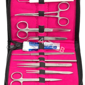 New Premium Stainless Steel Biology Lab/Anatomy/Medical Student Dissection Kit Set - Scalpel Knife Handle,Blades, Forceps, Scissors and Tweezers- Student Use and Veterinary (Set of 27 Each)