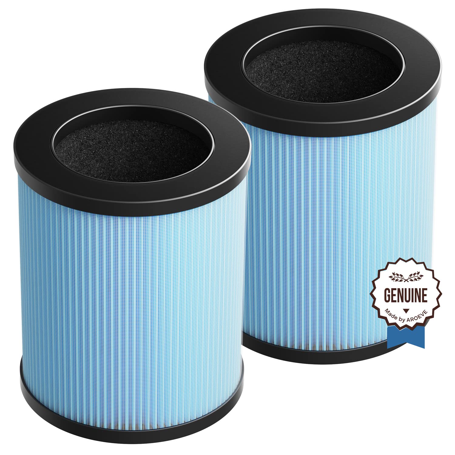 AROEVE MK03 Air Filter Replacement 4-in-1 Air Filter for Smoke Pollen Dander Hair Smell Suitable- Standard Version(2 Pack)