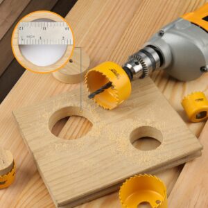 Hoteche 6-Piece Hole Saw Set - Versatile Hole Cutter Kit for Wood, Plastic, and Fiberboard - Clean, Accurate Cuts with Arbor Hole Drill - Compatible with Hand Drills, Drill Presses, and Rotary Tools