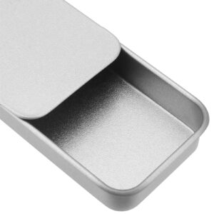 SEHOI 30 Pack Silver Metal Tin Containers, Rectangular Storage Box with Slide Lids, 0.43x2.36x1.34 inches, 0.5 oz Mini Tins for Crafts, Jewelry, Candles Storage Kit