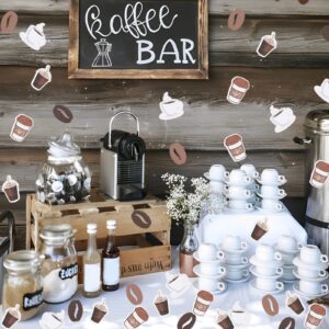 Coffee Confetti, 200pcs Coffee Cup Coffee Bean Confetti, Coffee Themed Bridal Shower, Baby Shower, Birthday Party Decorations, Coffee Table Decorations for Coffee Bar Coffee Lovers