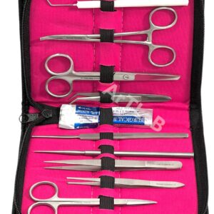 New Premium Stainless Steel Biology Lab/Anatomy/Medical Student Dissection Kit Set - Scalpel Knife Handle,Blades, Forceps, Scissors and Tweezers- Student Use and Veterinary (Set of 27 Each)