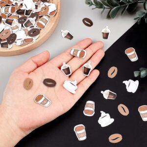 Coffee Confetti, 200pcs Coffee Cup Coffee Bean Confetti, Coffee Themed Bridal Shower, Baby Shower, Birthday Party Decorations, Coffee Table Decorations for Coffee Bar Coffee Lovers