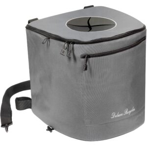 deluxe recycles collapsible trash can for boating and camping | large, durable, and portable with inner bin - 8 gallons (grey)