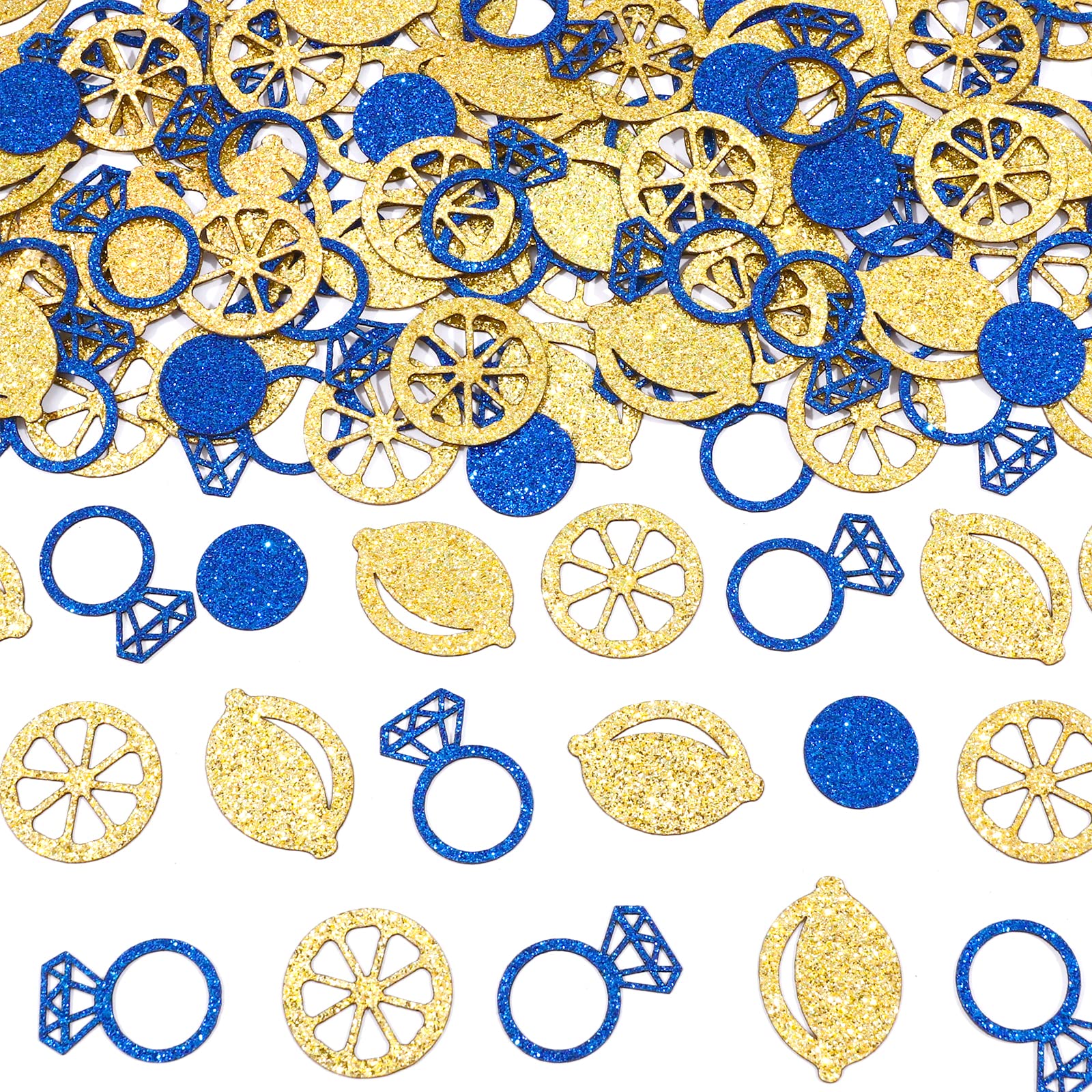 Lemon Bridal Shower Decorations - 200pcs Glitter Lemon Confetti, She Found Her Main Squeeze Lemon and Blue Bridal Shower Decorations, Lemonade Bachelorette Engagement Wedding Party Supplies