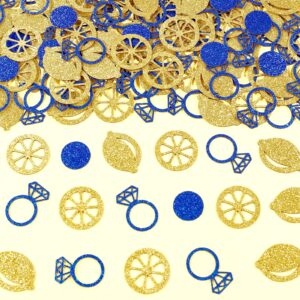 Lemon Bridal Shower Decorations - 200pcs Glitter Lemon Confetti, She Found Her Main Squeeze Lemon and Blue Bridal Shower Decorations, Lemonade Bachelorette Engagement Wedding Party Supplies