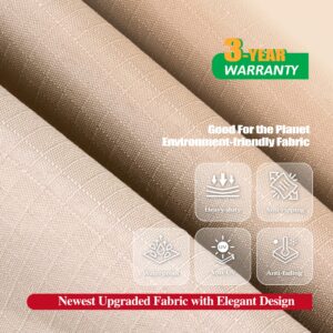 F&J Outdoors Waterproof UV Resistant Heavy Duty Patio Chaise Lounge Chair Cover, 2Pack, 79"Lx30"Wx30"H, Beige