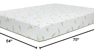 NapQueen Full Mattress, 6 Inch Anula Green Tea Memory Foam Mattress, Full Bed Mattress in a Box, CertiPUR-US Certified, Medium Firm, Natural Odor Neutralizer, Breathable Soft Fabric Cover